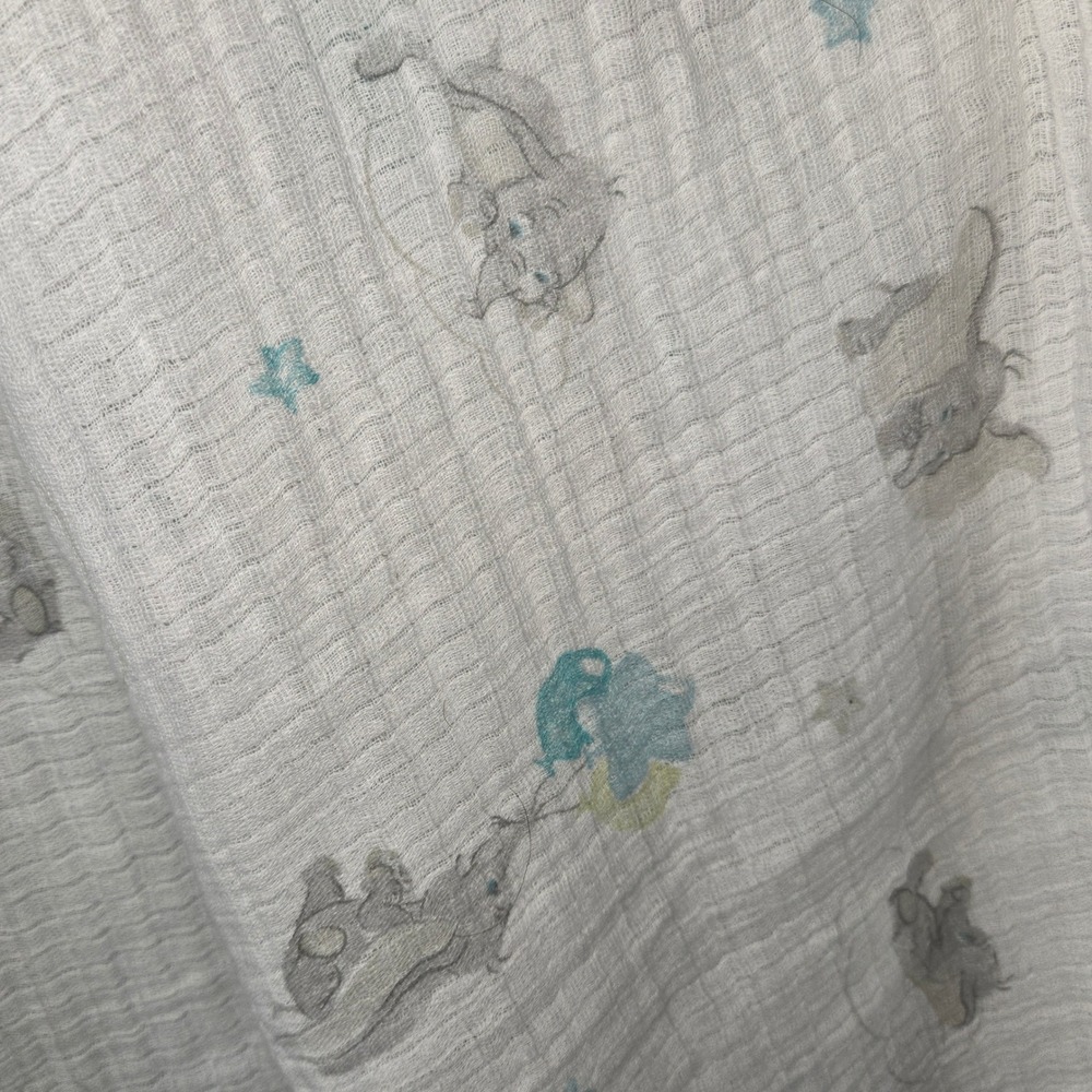 Disney Baby Aden + Anais Dumbo Cotton Muslin Swaddle Blanket White‎ Grey Blue
